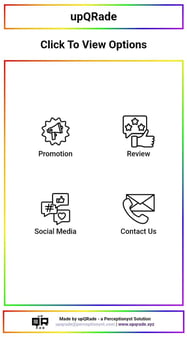 ThankQR user interface overview – all-in-one QR solution for restaurants, takeaways, and businesses by upQrade